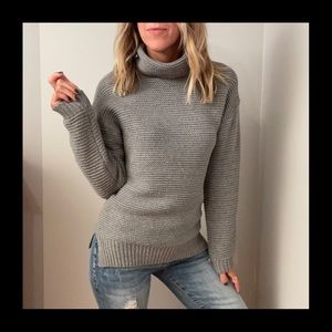 Pretty Thick Warm Gray Knit Turtleneck Sweater